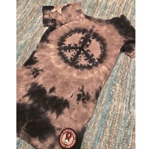AFFLICTION Shirt - Gray, Black & Pink Peace Shirt